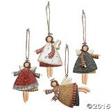 Lot of 12 Dancing Tin Angels Christmas Tree Ornaments