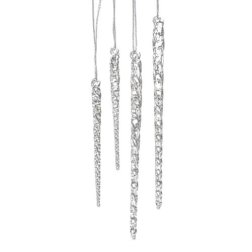24 piece Set Kurt Adler 3.5″-5.5″ Assorted Clear Glass Icicle Ornaments