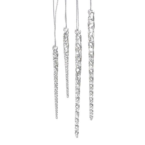 24 piece Set Kurt Adler 3.5″-5.5″ Assorted Clear Glass Icicle Ornaments