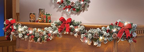 Lighted Christmas Frosted Pine Garland