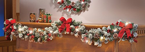 Lighted Christmas Frosted Pine Garland