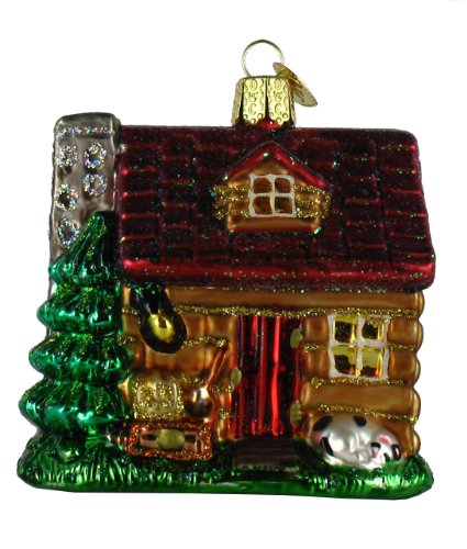 Old World Christmas Lake Cabin Glass Blown Ornament