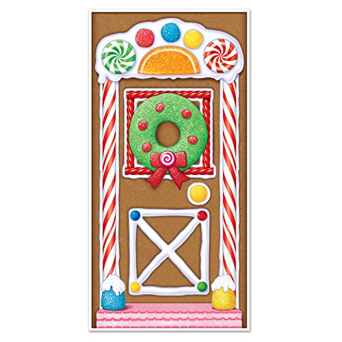 Beistle 20017 Gingerbread House Door Cover, 30″ x 5′