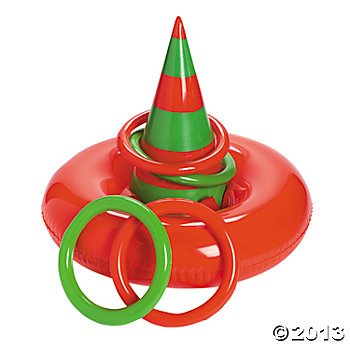 Inflatable ELF HAT Ring Toss CHRISTMAS Party GAME/Holiday ACTIVITY/INFLATE