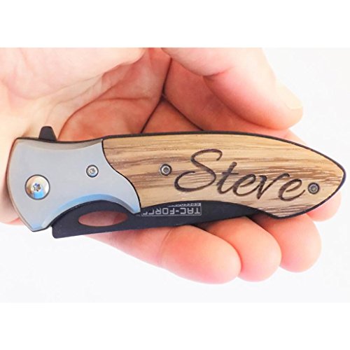 Tac Force TF876 Personalized Laser Engraved Tactical Pocket Knife, Groomsmen Gift, Christmas Gifts, Gifts For Dad, Graduation Gifts For Him, Gifts For Men, 5th Anniversary Gift, Men’s Gift