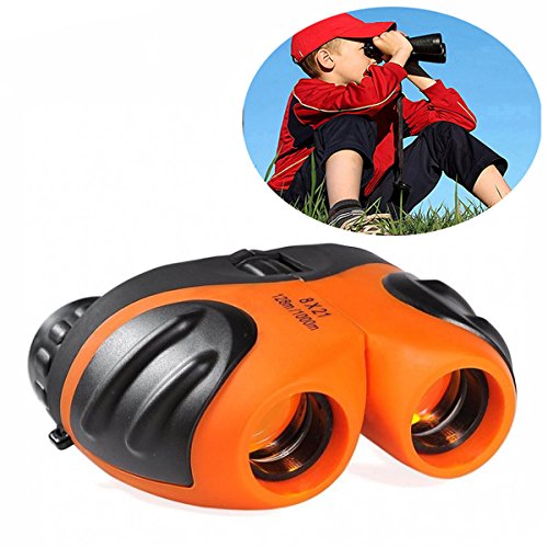 Toys for 4-5 Year Old Boys, DIMY 8×21 Compact Waterproof Travel Binoculars Orange DL05