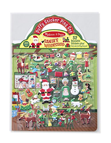 Melissa & Doug Puffy Sticker Activity Book: Santa’s Workshop – 52 Reusable Stickers