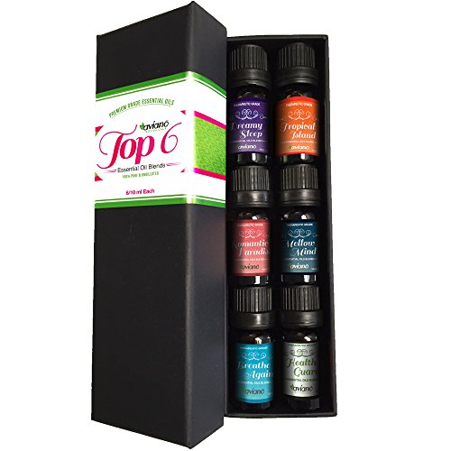 Top 6 Essential Oil Blends Gift Set for Diffuser – #1 Voted Christmas Gifts for Women, Girls, Mom, Wife, Her for Aromatherapy by Aviano Botanicals