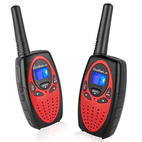 Bobela M880 Easy to use Two Way Radio Transceiver Walkie Talkies Toys and Best Festival and Christmas Gift for Kids to Wedding, Fishing,Cruise ship and Other Outdoor Activities(Red, 1 Pair)