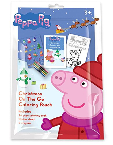 Peppa Pig Christmas Coloring Pack with Stickers, Crayons and Coloring Activity Book in a Resealable Pouch (Single 1 Pack)