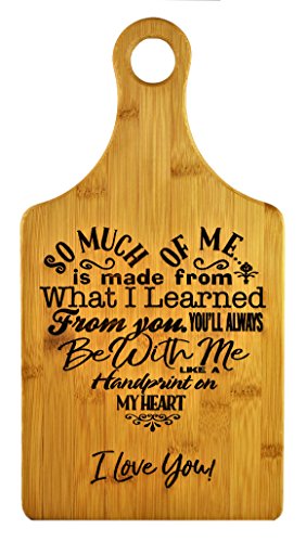 Mothers Gift – Special Love Heart Poem Bamboo Cutting Board Design Mom Gift Mothers Day Gift Mom Birthday Christmas Gift Engraved Side For Décor Hanging Reverse Side For Usage (7×13.5 Paddle)