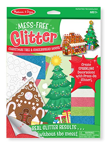 Melissa & Doug Mess-Free Glitter Christmas Tree and Gingerbread House